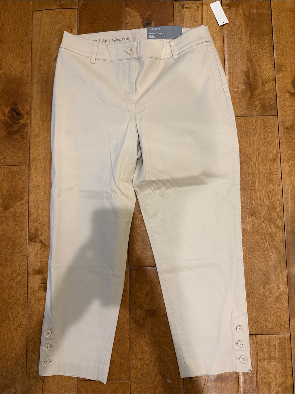 Talbots Perfect Crop Slim-Leg Crop-Length Pants in Light Cream